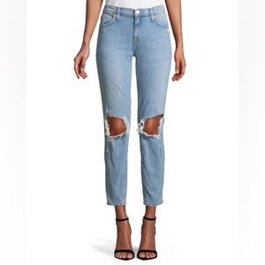 🔆Current/Elliott🔆
Ripped-Knee Denim Jeans, Light Blue🔆